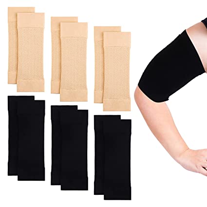 Cooraby 6 Pair Arm Shapers for Women Arm Shaper Wrap, Large Size Arm Compression Wrap Sleeve, Ideal Slimming Arm Wraps for Plus Size Women