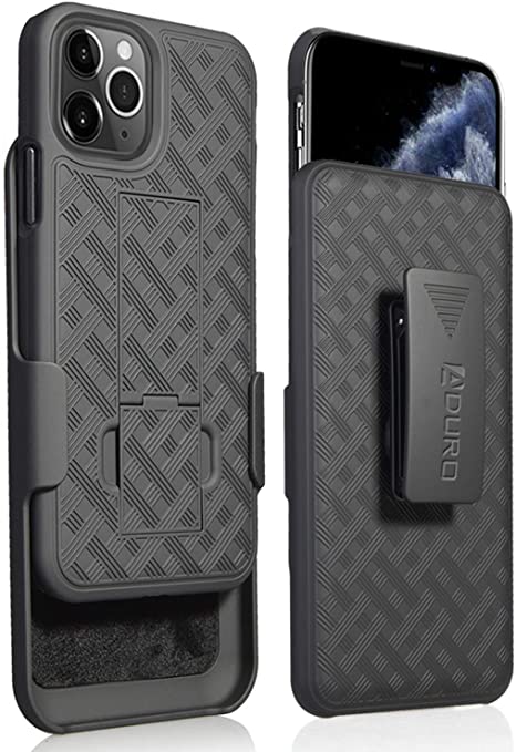 Aduro iPhone 11 Pro MAX (ONLY) Holster Case, Combo Shell & Holster Case - Super Slim Shell Case with Built-in Kickstand, Swivel Belt Clip Holster for Apple iPhone 11 Pro Max (ONLY)