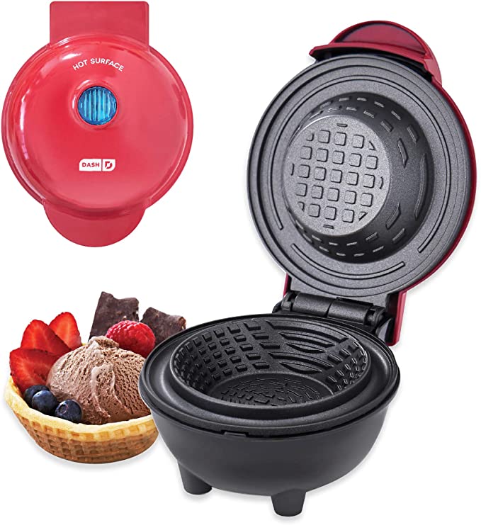 Dash DMWBM100GBRD04 Mini Waffle Bowl, Red