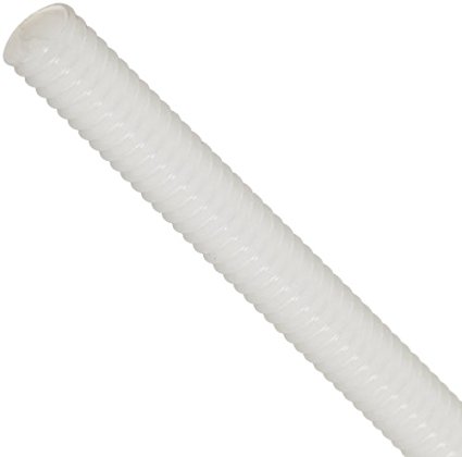 6/6 Nylon Fully Threaded Rod, Off-White, #10-32 Thread Size, 72" Length, Right Hand Threads