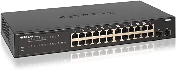 S350 Series 24-Port Gigabit Ethernet Smart Managed Pro Switch with 2 SFP Ports (GS324T-100NAS) (US-Plug)