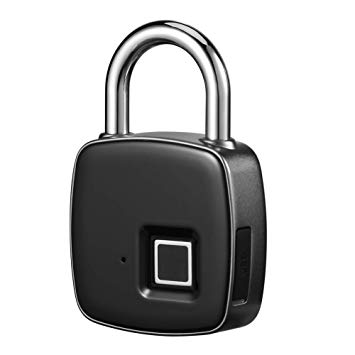 Fingerprint Padlock, Alloet Waterproof Keyless Anti-Theft Padlock, Suitable for Door, Cabinet, Backpack, Cargo, Bike, Luggage, Support USB Charging