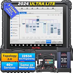 Autel Scanner MaxiCOM Ultra Lite, Outil de diagnostic, Programmation et Codage, 40  Services, Aucune Restriction IP, Mise à Niveau de MaxiSys Ultra/MS919/MS909/Elite II, 2 Ans de Mise à Jour Gratuite