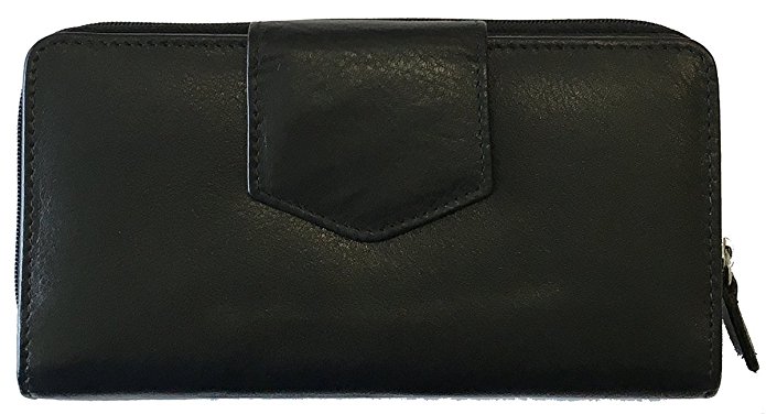 RFID Leather Checkbook Wallet