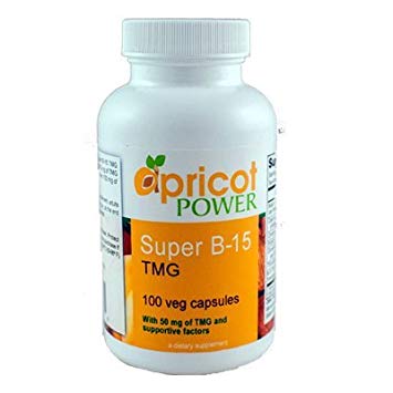 Apricot Power Super B-15 TMG (100 Capsules) - Safe, Non-Toxic, Water Soluble, Oxygen Delivery Nutrient Pills for Energy, Focus and Stamina