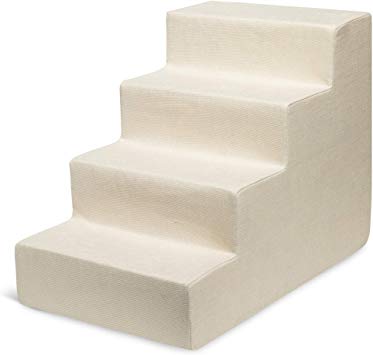 Best Pet Supplies Made in USA Pet Steps/Stairs with CertiPUR-US Certified Foam for Dogs & Cats