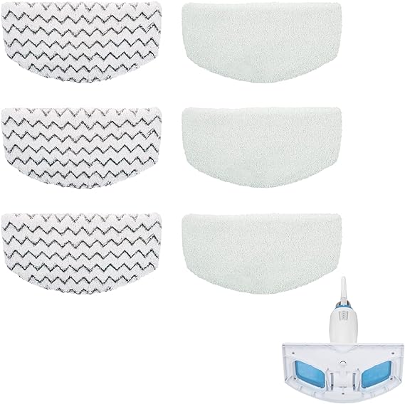 BonusLife Washable Steam Mop Pads for Bissell Powerfresh Steam Mop 1940 Series, 6 Pack