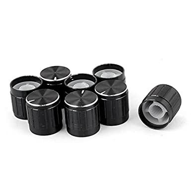 uxcell a16012700ux0420 8pcs 6mm Hole Dia Metal Lamp Dimmer Rotary Switch Knob Control Black Pack of 8