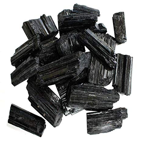 1/2 lb Rough Black Tourmaline Crystals - Raw Natural Black Tourmaline Stones Bulk - Crystal Healing - Cabbing Cutting Lapidary Tumbling and Polishing