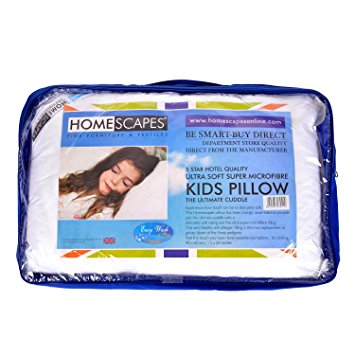 Homescapes - Kids - Pillow - Super Microfibre Filling - 40 x 60 cm - Extremely Soft 5 Star Hotel Quality - Anti Dust mite Anti Allergen Filling - Washable at Home - Firmness rating SOFT
