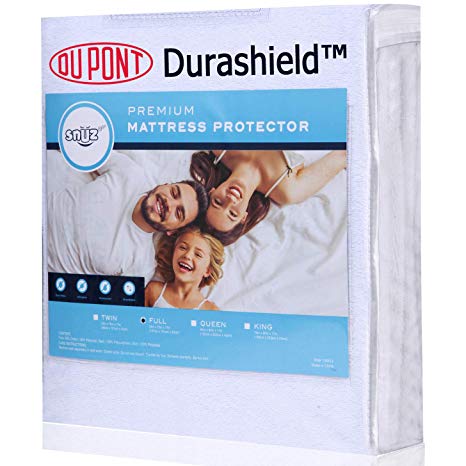 Mattress Protector Cover Waterproof with Dupont Durashield Breathable Cotton Rich to Protect Mattress from Stains Spills Dust Mites Allergens and Bacteria. Fit Up to 21 Inch Mattress. (Queen Size)