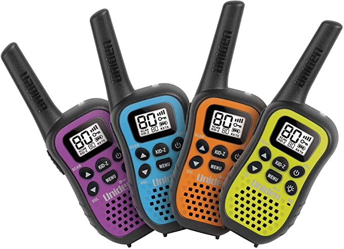 Uniden UH45-4 - UHF CB Handheld Radio (Walkie-Talkie) with Kid Zone – Quad Colour Pack