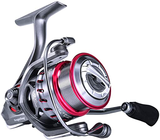 Sougayilang Spinning Reel 6.2:1 Light Smooth Shallow Spool Fishing Reel with Powerful Carbon Fiber Drag System for Saltwater or Freshwater