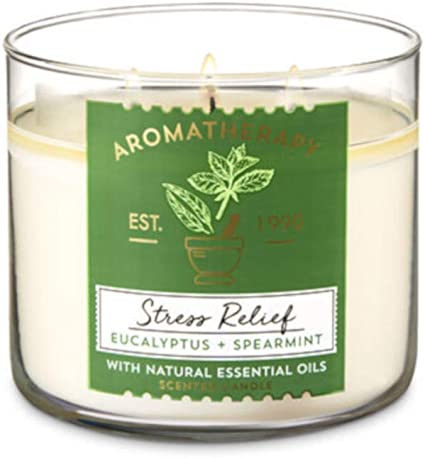 Bath & Body Works, Aromatherapy Stress Relief 3-Wick Candle, Eucalyptus Spearmint