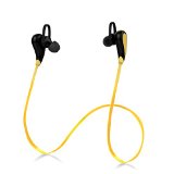 Wireless Headphones Senbowe8482 Yellow Wireless Bluetooth HeadphonesHeadset Noise Cancelling Headphones  Earbuds Microphone  Sports  Running  Gym  Exercise Sweatproof  Wireless Bluetooth Earbuds Headset Earphones for iPhone 6 6 Plus 5 5c 5s 4 and AndroidYellow