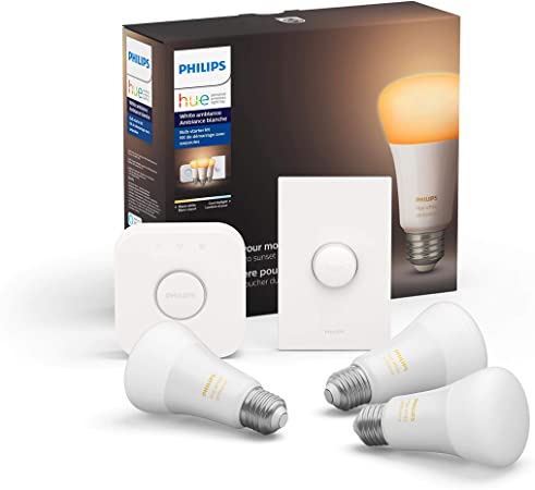 Philips Hue 553925 White Ambiance Starter Kit Smart Light Bulb