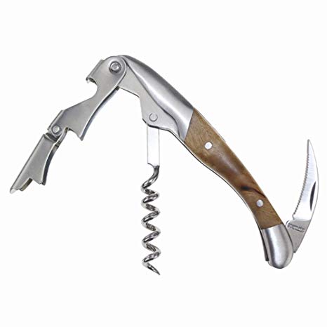Dealight Waiters Corkscrew - Premium Rosewood All-in-one Corkscrew, Bottle Opener and Foil Cutter