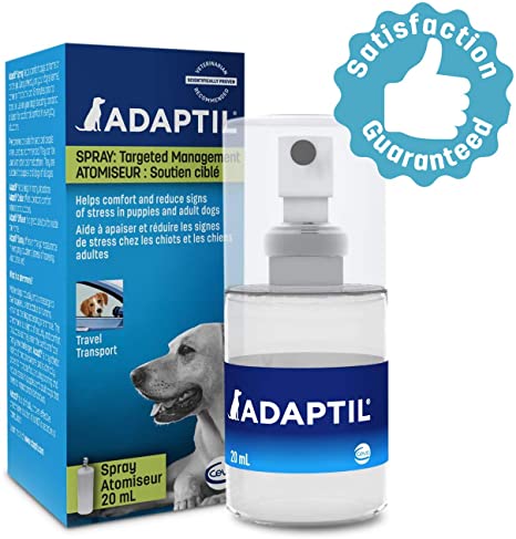 ADAPTIL Spray 20 mL – Calms & Comforts Dogs During Travel, Veterinary Visits and Stressful Events - The Original D.A.P. Dog Appeasing Pheromone Spray (20mL Spray, 1-Pack)