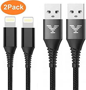 iPhone Charger Cable, [2Pack 1M  1.8M] Lightning Cable Fast iPhone Charger Lead Nylon Braided iPhone Charging Cable for iPhone 11 X XS XR 11pro 10 8 7 6s 6 Plus 5s 5 5c SE iPad