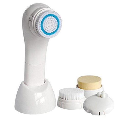 FLYMEI Hot Sonic Facial Cleansing Brush Skin Care System - Face Care Electric Massager - Deeply Cleaning Skin - Waterproof - Natural Anti-aging Microdermabrasion Cleanser Tool Set - Exfoliating Dead Skin Cells and Scrub Cleaning - Stimulate Collagen - Spa, Beauty, Massage Usage