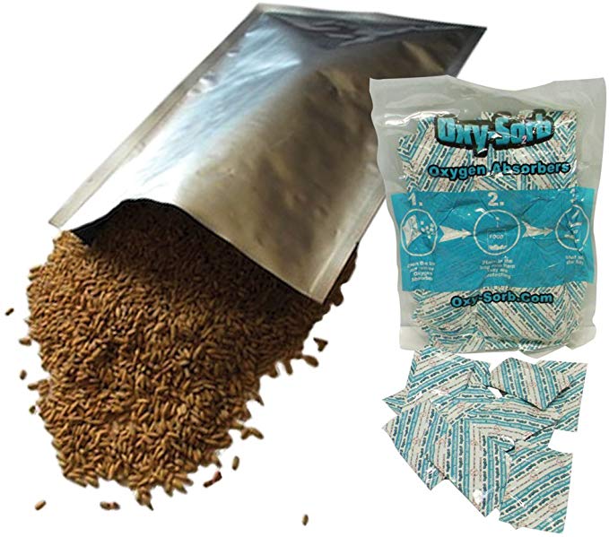 Set of 10 Dry-Packs 5 Mil 5 Gallon Mylar Bags with 2000cc Oxygen Absorbers - for Dried Dehydrated and Long Term Food Storage