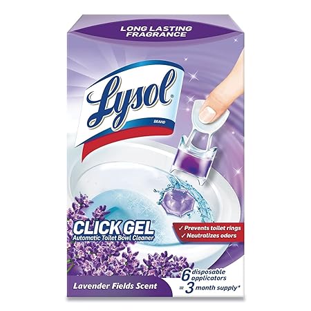 Lysol Automatic Toilet Bowl Cleaner, Click Gel, Lavender Fields, 6 Count