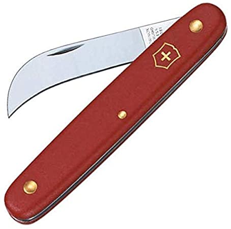 Victorinox 3.906 Pruning Knife XS Curved Knife For Pruning in Tree Nurseries and Gardens in VX Red 3.8 inches