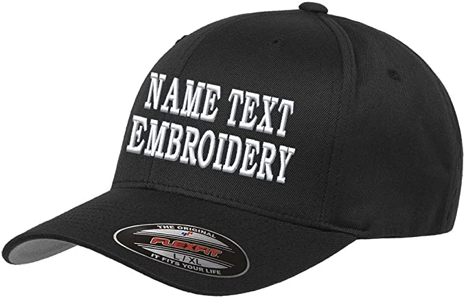 Custom Embroidery Hat Flexfit 6277 Personalized Text Embroidered Fitted Size Cap