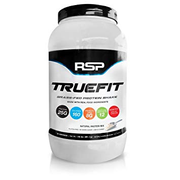 RSP TrueFit - New Grass-Fed Lean Meal Replacement Protein Shake, All Natural Whey Protein with Fiber & Probiotics from Real Whole Foods, Unflavored, 2LB Protein Powder