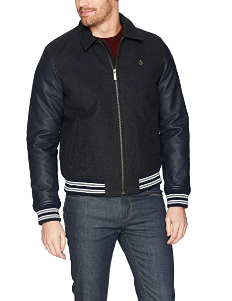 Original Penguin Men's Wool Blend Varsity Jacket