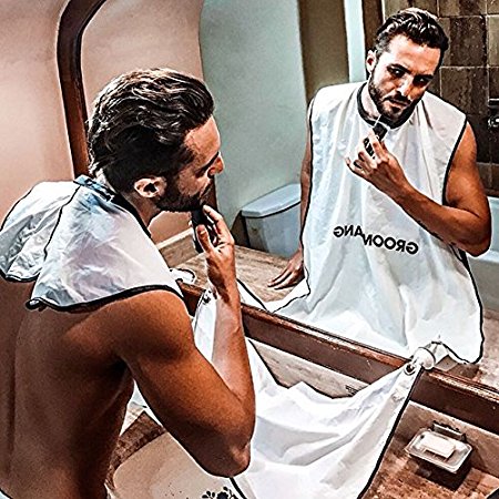 Groomarang Beard Catcher- Less Mess, Better Beard, Hair Clippings & Beard Catcher Grooming Cape