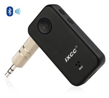 iXCC Portable Wireless Bluetooth 40 Receiver with Male to Male 35mm Universal Auxiliary Audio Stereo Output Bundle with Micro USB Cable Black