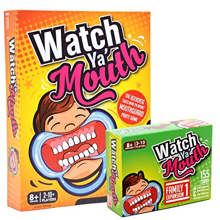 Watch Ya' Mouth Party Card Game, Family Bundle
