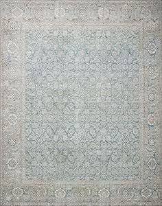 Loloi II Wynter Collection WYN-10 Ocean/Silver 3'-6" x 5'-6", 13" Thick, Accent Rug, Soft, Durable, Printed, Vintage Inspired, Low Pile, Non-Shedding, Easy Clean, Living Room Rug