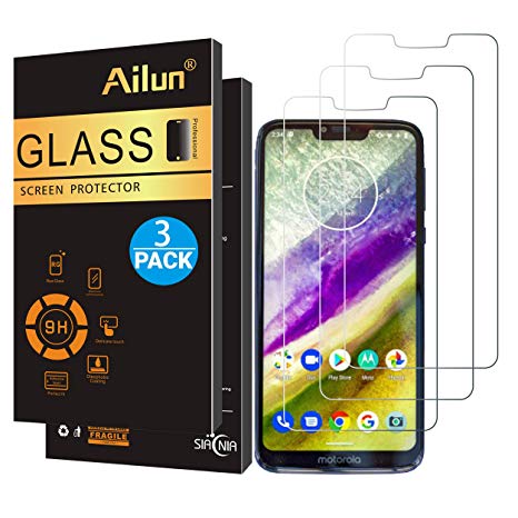 Ailun Screen Protector Compatible with Moto G7 Power,[3 Pack],9H Hardness Tempered Glass Screen Protector for Motorola Moto G7 Power,Bubble Free,Anti-Scratch&Oil Stain Coating,Case Friendly