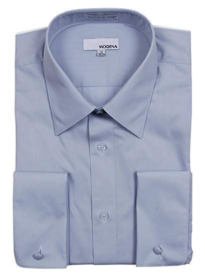 Modena Men’s Regular Fit French Cuff Solid Dress Shirt – Colors (ALL SIZES)