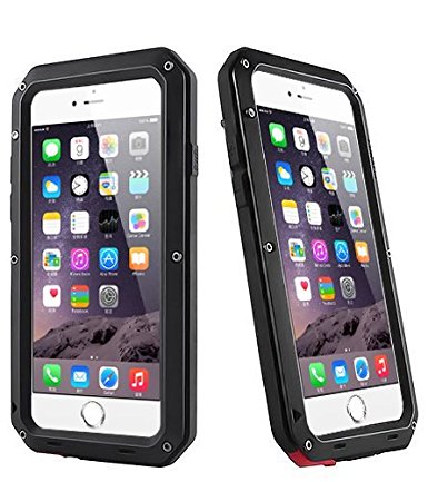 iPhone 5/5s/SE Metal Extreme Sports Case,Tempered Glass Weatherproof Shockproof Dustproof Fingerprint Case,Diving Climbing Heavy Duty Carrying Case(Black) 1 Can Cooler