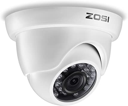 ZOSI 1080P 4-in-1 TVI/CVI/AHD/CVBS Security Surveillance CCTV HD Camera Outdoor Weatherproof Day Night Vision 65ft IR Distance White for HD-TVI, AHD, CVI, and CVBS/960H Analog DVR System (White)