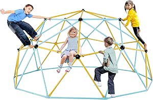 VEVOR Climbing Dome, 10FT Geometric Dome Climber Play Center for Kids 3 to 10 Years Old, Jungle Gym Supports 750LBS and Easy Assembly, with Climbing Grip, Outdoor Backyard Play Equipment for Kids