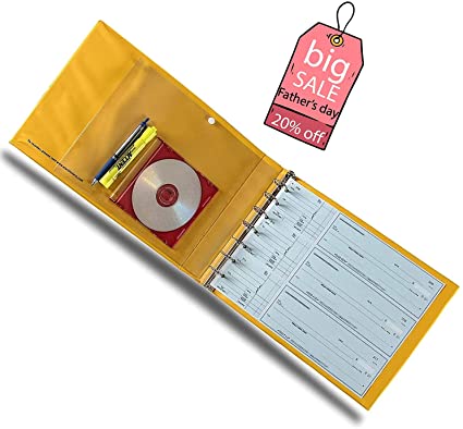7 Ring 3 on a Page 14 X 10 Inches Bright Yellow Vinyl Covered, Recycled Fiber Portfolio Document Holder