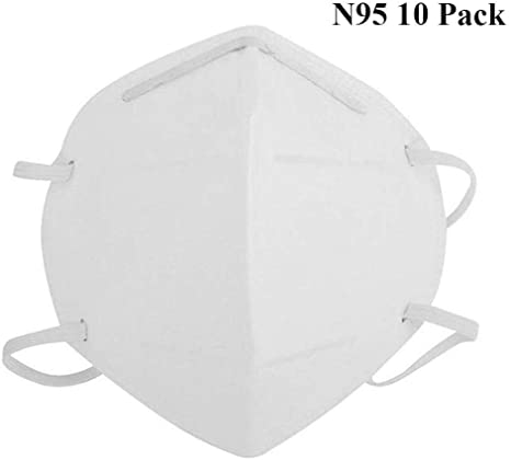 10 Pack Disposable N95 Face Mask, 4 Layer Anti-virus Breathing Respirator Against Dust, Smoke, Pollen, Pollution Particle