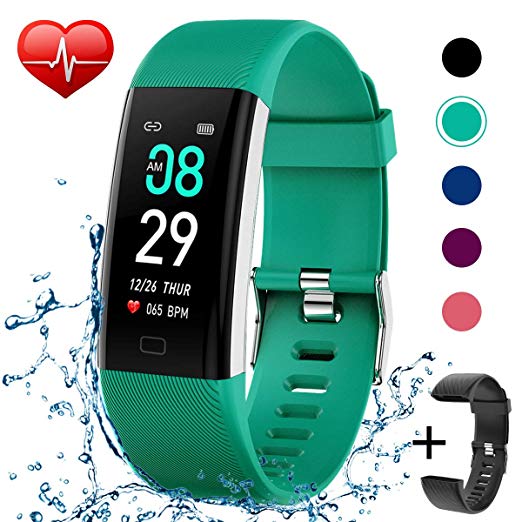 KITPIPI Fitness Tracker Waterproof Activity Tracker Fitness Watch Smart Bands with Heart Rate Blood Pressure Monitor Step Counter Calorie Counter Pedometer Activity Watch Tracker for Men Women Kids