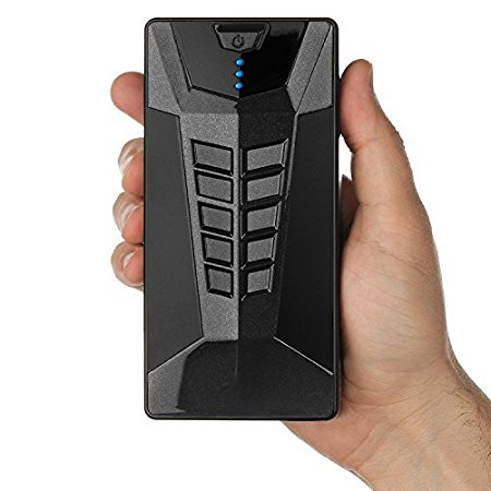 Brightech - SCORPION Portable Car Battery Jump Starter with SmartJump Technology - Combination Handheld Jump Box and Battery Charger for Electronics and Mobile Devices with Carrying Case - Onyx Black