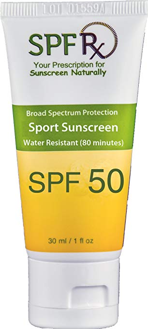 SPF 50 Sport Lotion - Water Resistant Sunscreen- Broad Spectrum UVA & UVB Protection- Non Greasy Residue Sunblock (1 oz Travel)