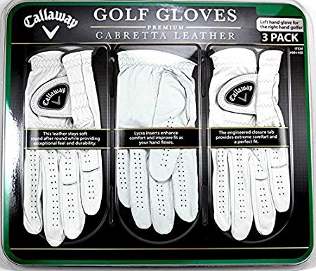 Callaway Cabretta Leather 3 PK Golf Gloves