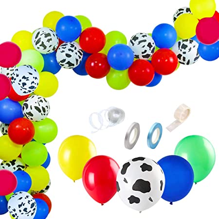 Dadoudou Carnival Party Supplies Balloons Arch Kit,100 Pack Latex Toy Story Party Birthday Balloons Arch Garland for Baby Shower, Paw Birthday Party or Circus Party Decorations