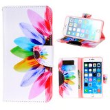 Tutuwen Magnetic PU Leather Wallet Flip Stand Case for iPhone 6 47-Inch  iPhone Air - Colorful Flower