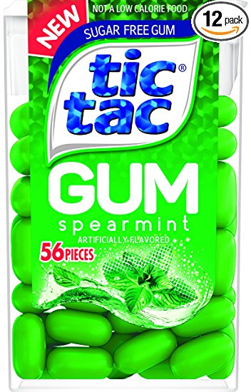 Tic Tac Gum, Spearmint, 12 Countd (Pack of 12)
