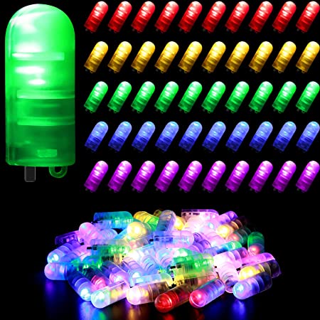 50 Pieces LED Balloon Lights Mini Battery Powered LED Party Lights Bulbs for Pumpkin Paper Lantern Balloon Wedding Halloween Christmas Party Decoration Centerpieces (Colorful Light)