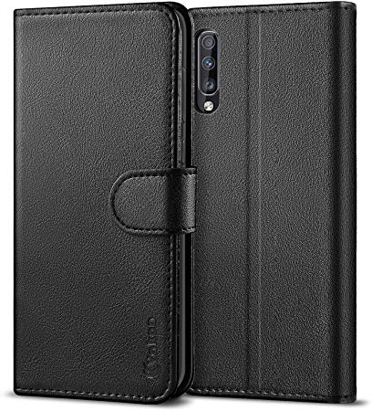 Vakoo for Samsung A70 Case, PU-Leather Wallet Phone Case for Samsung Galaxy A70 Flip Cover - Black